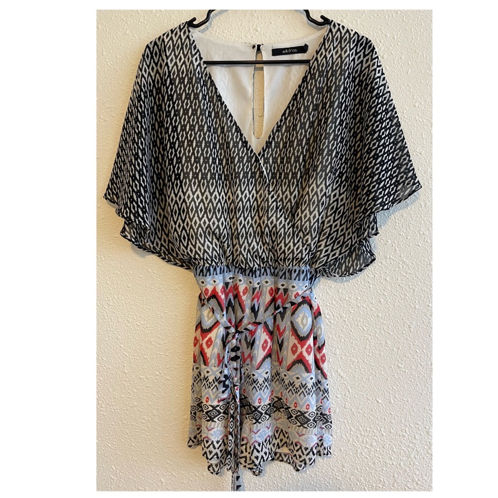 Boho Aztec Print Short Sleeve Romper